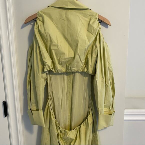 SIR. The Label Green Khaki Cotton Button Front Long Sleeve Maxi Dress Large NWT - Picture 6 of 15